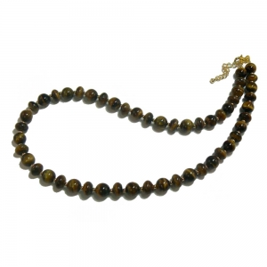 Tiger's Eye Necklace - Rondelle And Round Beads Tiger's Eye Necklace - Rondelle And Round Beads